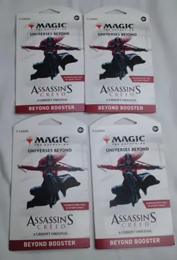 4x Magic The Gathering Universes Beyond: Assassin's Creed Sleeved Booster Packs - Image 1