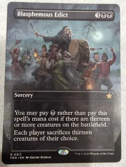 Magic the Gathering: Blasphemous Edict (Borderless) Foundations Regular - Image 1