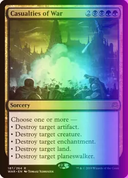 MTG Casualties of War (187p/175) War of the Spark Promos LP FOIL - Image 1