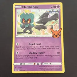 Marshadow 080/203 Holo SWSH: Stamped Trick or Trade Pokemon TCG NM 2021 - Image 1