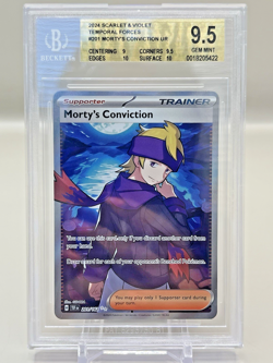 2024 Pokemon Scarlet & Violet Temporal Forces Morty's Conviction UR BGS 9.5 Mint - Image 1