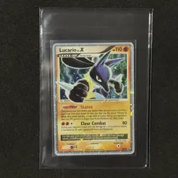 MAJOR HOLO BLEED Lucario LV X DP12 Black Star Promo SWIRL 2007 Pokemon D & P NM - Image 1