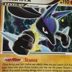 MAJOR HOLO BLEED Lucario LV X DP12 Black Star Promo SWIRL 2007 Pokemon D & P NM - Image 4