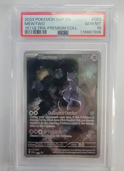 2023 POKEMON SVP EN-SV BLACK STAR PROMO 151 ULTRA-PREM COLL #052 MEWTWO PSA 10 - Image 1