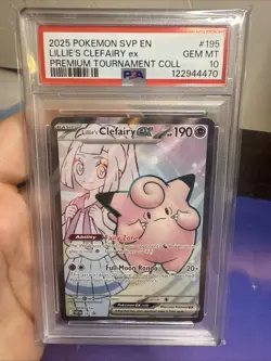 2025 POKEMON SVP EN-SV BLACK STAR PROMO #195 LILLIE'S CLEFAIRY EX PSA 10 - Image 1