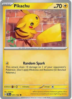 Pikachu 051/162 - Pokemon TCG Temporal Forces (2024) - Near Mint (NM) Common - Image 1
