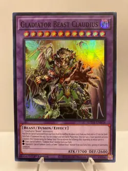 Yu-Gi-Oh! TCG Gladiator Beast Claudius SUDA-EN038 Super Rare 1st Ed NM - Image 1