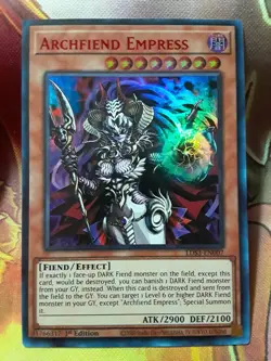 Yugioh Archfiend Empress Red Ultra Rare LDS3-EN007 1st Near Mint - Image 1
