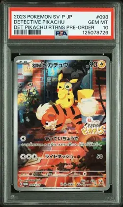 PSA 10 Detective Pikachu 098/SV-P Promo Pokemon Card Japanese 2023 - Image 1