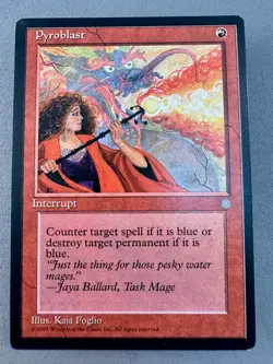 MTG-Pyroblast Ice Age Regular-LP NM-Vintage Magic the Gathering - Image 1