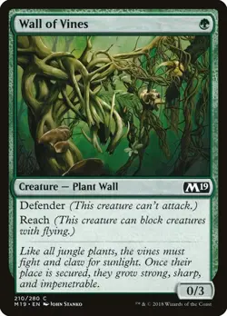 Wall of Vines 210 M19 MTG Green Plant Common Defender Reach Stanko - Image 1