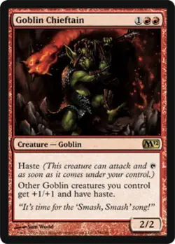 Goblin Chieftain - Light Play MTG Magic 2012 Core Set - Image 1