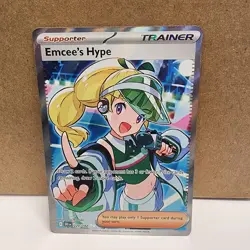 Pokemon Emcee’s Hype 220/182 Scarlet & Violet SV10 Destined Rivals Holo NM/M - Image 1
