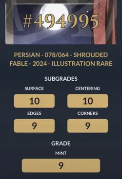 Persian 078/064 Shrouded Fable Scarlet and Violet Pokemon TCG Ace 9 - Image 3