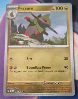 Pokemon TCG: Black Bolt PokeBall Reverse Holo Fraxure 069/086 NM-Mint - Image 1