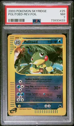 Politoed-Rev. Foil 2003 Pokemon Skyridge #25 PSA 7 - Image 1