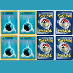 4x Water Energy (3 Base, 1 Shadowless) #102/102 Base Set 1999 Pokemon LP-NM - Image 1