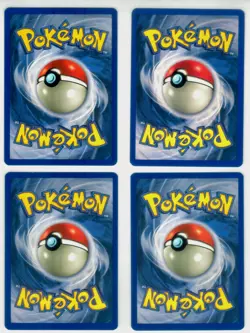 4x Water Energy (3 Base, 1 Shadowless) #102/102 Base Set 1999 Pokemon LP-NM - Image 3
