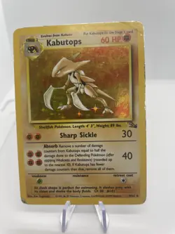 Pokemon TCG Kabutops Fossil Holo Card 9/62 Unlimited Rare (HP) - Image 1