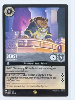 Disney Lorcana Beast Tragic Hero 173/204 Legendary Non-Foil Card - Image 1