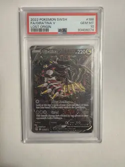 Pokemon Giratina v Alternate Full Art Holo Card 186/196 SWSH Lost Origin PSA 10 - Image 1
