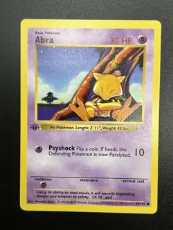 ABRA Pokemon Card - WOTC - 1st Edition - Base Set - Shadowless - 43/102 - NM - Image 1