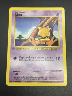 ABRA Pokemon Card - WOTC - 1st Edition - Base Set - Shadowless - 43/102 - NM (2) - Image 2