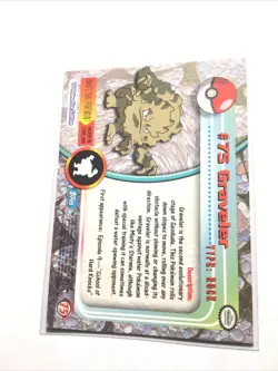 GRAVELER - # 75 - TOPPS SERIES 1 - BLUE LOGO - Pokemon Card - NM - Image 2