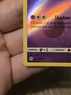 Marshadow 103/236 Reverse Holo Cosmic Eclipse Pokemon Card Near Mint - Image 4