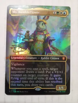 Ms Bumbleflower 3 Borderless Foil M BLC MTG Card Bloomburrow Commander Rabbit - Image 1