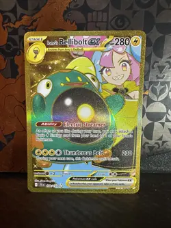 Pokemon TCG Ionos Bellibolt ex 188/159 Journey Together Gold Hyper Rare Card NM - Image 1