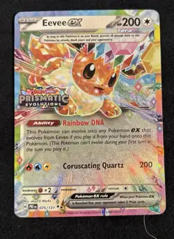 Pokemon Eevee EX Holo TCG Card 075/131 Prismatic Evolutions Stamped Promo NM - Image 1