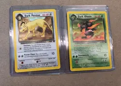 Dark Gloom 36/82 & Dark Persian 42/82 Team Rocket Vintage Pokemon Card Lot - Image 1