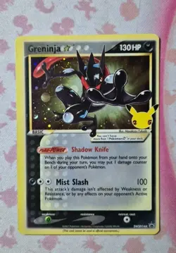 Pokemon Greninja Gold Star SWSH144 25th Anniversary Holo Promo Card Off Center - Image 2