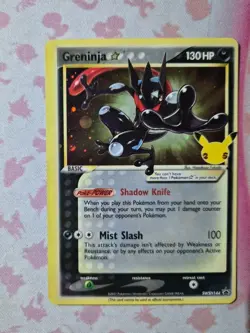 Pokemon Greninja Gold Star SWSH144 25th Anniversary Holo Promo Card Off Center - Image 3