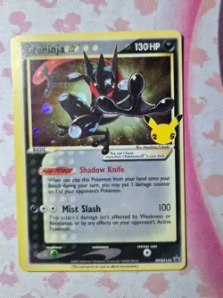 Pokemon Greninja Gold Star SWSH144 25th Anniversary Holo Promo Card Off Center - Image 4