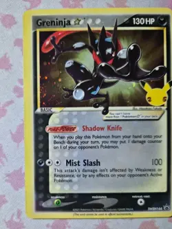 Pokemon Greninja Gold Star SWSH144 25th Anniversary Holo Promo Card Off Center - Image 5
