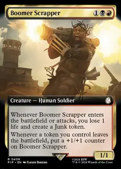 NM Extended Art Boomer Scrapper, MTG, Fallout, Magic the Gathering, 408 - Image 1
