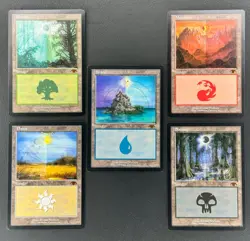MtG - Full Set of 5x Guru Lands - Forest Island Mountain Plains Swamp - Magic - Image 1