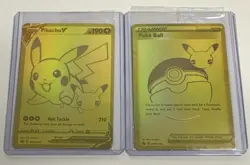 Gold Pikachu V SWSH145 Poke Ball SWSH146 SEALED Pokemon Celebrations UPC PROMOS! - Image 1