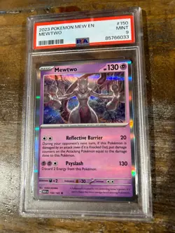 POKEMON 2023 MEW En 151 MEWTWO #150 PSA 9 Mint RARE 2 - Image 1