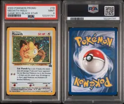2000 Pokemon Black Star Promo Meowth Holo #10 PSA 9 - Image 3