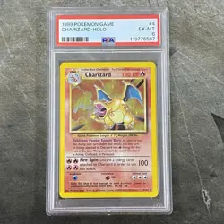 1999 POKEMON BASE SET UNLIMITED #4 CHARIZARD-HOLO PSA 6 - Image 1