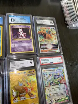 Pokemon Lot Of 7 Slabs!! Cgc PSA Wcg, Cracked Ice Holo Mew!!Base Set 2 Poliwrath - Image 3