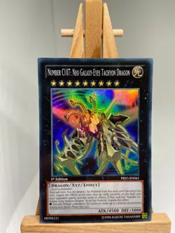 Number C107: Neo Galaxy-Eyes Tachyon Dragon Super Rare 1st PRIO-EN041 LP YuGiOh - Image 1