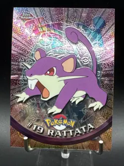 Rattata 2000 Topps Chrome Pokemon Rattata Chrome Card# 19 Pokemon Chrome Card - Image 3