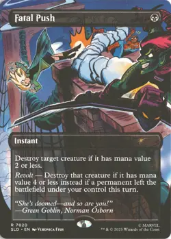 MTG Fatal Push (7020) *Non-Foil* Secret Lair: Spider-Man Bonus Card MT/NM - Image 1
