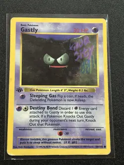 Pokemon Card Gastly Shadowless 1st Edition Base Set Common 50/102 - Image 1