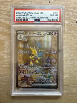 Pokemon TCG Alakazam EX 151 Holo Card Scarlet & Violet 201/165 PSA 8 NM-Mint - Image 1