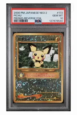 Pichu Neo 2 Promo Reverse Holo Card No.172 Japanese Edition PSA 10 - Image 1